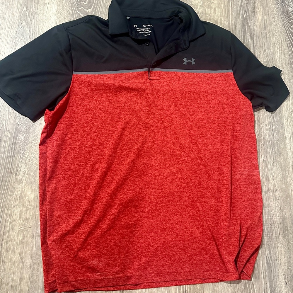 Under Armour Men's Polo in Red and Black